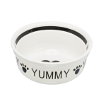 Trixie Ceramic Cat Bowl (0.25 L, 12.5 x 5 cm, White/Black)