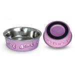 Triol stainless steel bowl with rubber base “Fish” design • 0.15 L • Purple
