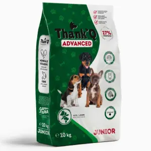 Complete Dry Food for Puppies with Beef, Rice & Carrots — Thank'Q Advanced Puppy, 10kg