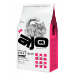 Կատուների չոր ամբողջական կեր սաղմոնով և հնդկահավով՝ առողջ մաշկի և գեղեցիկ մորթու համար, 1,5 կգ փաթեթ AJO