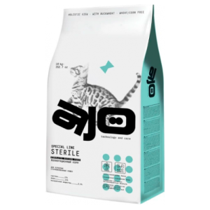 Կատունների համար չոր ամբողջական սնունդ հնդկահավով և բադով, 1,5 կգ փաթեթ. AJO