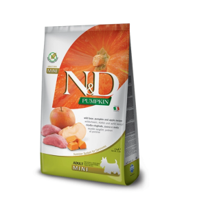 Полнорационный сухой корм для взрослых собак мелких пород — N&D Pumpkin Adult Mini Boar, 0.8 кг