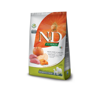 Полнорационный сухой корм для взрослых собак средних и крупных пород — N&D Pumpkin Adult Medium & Maxi Boar, 12 кг