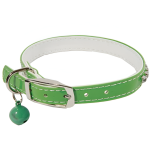 Виниловый воротник с крупными стразами 10мм с колокольчиком