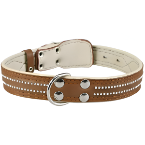 Երկշերտ կաշվե վզկապ ՝ 35մմ , շրջագիծը՝ 50-63սմ