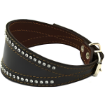 Կաշվե "Ծովատառեխ" վզկապ բյուրեղներով փոքր ցեղատեսակի շների և կատուների համար