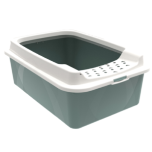 Open Cat Litter Box BEA GREEN