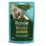 Pouch for Adult Cats Fish (Merluzo) 85g Monge Bwild adult