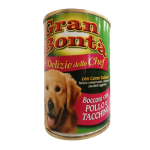 Պահածո շների համար՝ MONGE GRAN BONTA CHEF, հավ/հնդկահավ