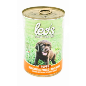 Պահածո շան ձագերի համար՝ MONGE LEO'S, հավ/հնդկահավ