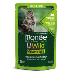 Պաուչ ստերիլիզացված կատուների համար Monge Bwild վայրի վարազի մսով