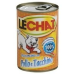 Պահածո կատուների LECHAT հավ/հնդկահավ 400գ/720գ