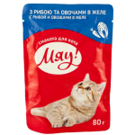 Желе для кошек рыба/овощи 80г Мяу