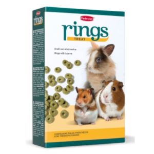 Լրացուցիչ կեր դեկորատիվ ճագարների և փոքր կրծողների համար (150 գ) - Rings with Lucerne