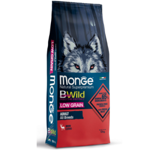 Չոր կեր բոլոր ցեղատեսակի հասուն շների համար՝ եղնիկի մսով (12 կգ) Monge Bwild