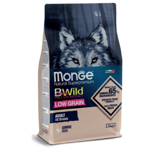 Չոր կեր բոլոր ցեղատեսակի հասուն շների համար՝ սագի մսով (12 կգ) Monge Bwild