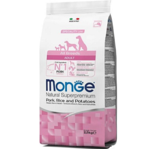 Չոր կեր բոլոր ցեղատեսակի հասուն շների համար՝ խոզ/բրինձ/կարտոֆիլ (12 կգ) Monge