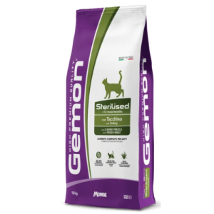 Չոր կեր ստերիլիզացված կատուների համար՝ հնդկահավ 10 կգ Gemon