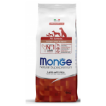 Չոր կեր բոլոր ցեղատեսակի շների ձագերի համար՝ գառ/բրինձ (12 կգ) Monge