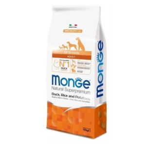 Չոր կեր բոլոր ցեղատեսակի հասուն շների համար՝ բադ/բրինձ/կարտոֆիլ (12 կգ) Monge