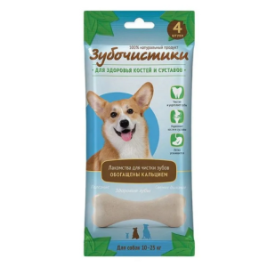 Համեղ պատառներ շների ատամների խնամքի համար (4 հատ, 90 գ) «Зубочистики»