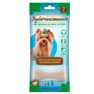 Կալցիով համեղ պատառներ շների ատամների խնամքի համար (60 գ) «Зубочистики»
