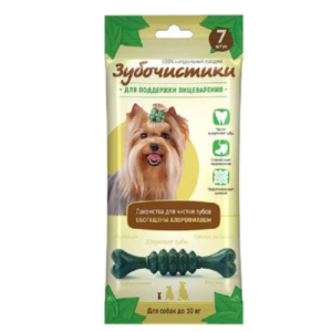 Անանուխով ոսկոր շների ատամների խնամքի համար (7 հատ, 60 գ) «Зубочистики»