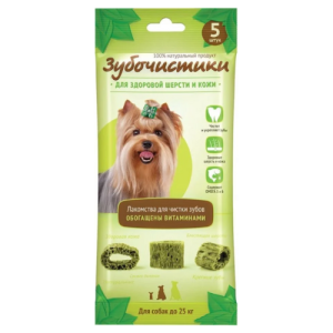 Ավոկադոյով համեղ պատառներ շների ատամների խնամքի համար (5 հատ, 35 գ) «Зубочистики»