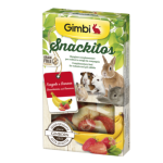 Հյուրասիրություն փոքր կրծողների համար՝ ելակով և բանանով (60 գ) GIMBI SNACKITOS