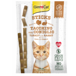 Հյուրասիրություն կատուների համար՝ հնդկահավով և բրնձով (4 հատ) GimCat Sticks