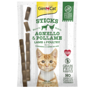 Հյուրասիրություն կատուների համար՝ գառով և թռչնամսով (4 հատ) GimCat Sticks