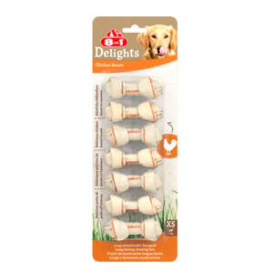 Ոսկոր XS՝ հավի և խոզի համերով շների համար (7 հատ / 84 գ)