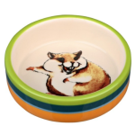 Կերամիկական կերաման կրծողների համար՝ նկարազարդ, կրեմագույն