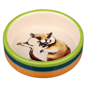 Կերամիկական կերաման կրծողների համար՝ նկարազարդ, կրեմագույն