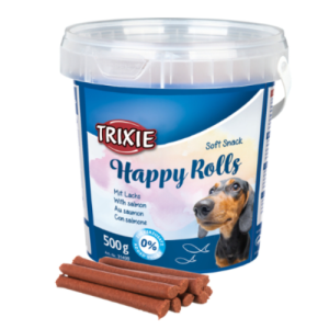 Փափուկ պատառ-ձողիկներ սաղմոնով շների համար (500 գ) Happy Rolls