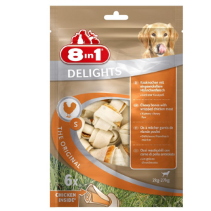 Ծամելի ոսկոր շների համար՝ հավի և տավարի մսով (S, 210 գ) 8in1