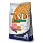 Полноценный сухой корм для щенков средних и крупных пород, беременных и кормящих собак с мясом ягнёнка, спельтой, овсом и черникой 12кг – N&D