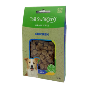 Փափուկ առանց հացահատիկի անուշեղեն շների համար՝ հավ 125 գ – Tailswingers