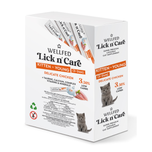 Lickable Chicken Treat for Kittens (3–24 Months) 15 g – WELLFED