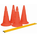 Dog Obstacle Training Set with Adjustable Height (Cones & Poles)