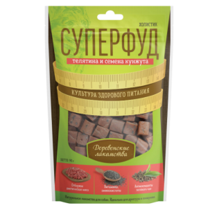Հյուրասիրություն շների համար՝ հորթի մսով և քունջութի սերմերով 90 գ