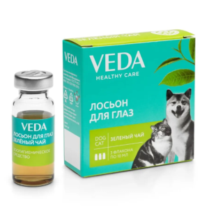 Աչքերի լոսյոն Կանաչ թեյ՝ կատուների, շների և փոքր կենդանիների համար, 3×10 մլ