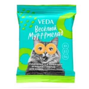 Лакомство-жевательный мармелад для кошек с кошачьей мятой 6 г «Весёлый Мур-р-рмелад»