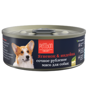 Petibon Smart կտրատած միս հնդկահավով և գառի մսով շների համար 100գ