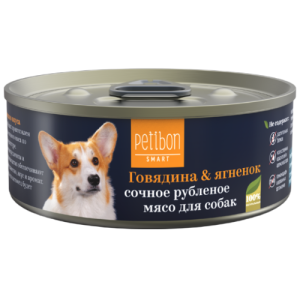 Petibon Smart կտրատած միս տավարի և գառի մսով շների համար 100գ
