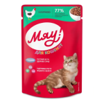 Պահածոյացված կեր չափահաս կատուների համար 85գ (հնդկահավ) «МЯУ»