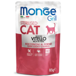 Wet food for sterilized cats with veal pieces 85g Monge Grill Sterilised