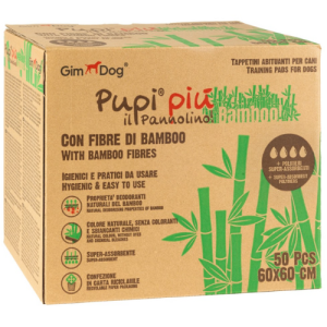 Training Pads For Dogs (60×60 cm, 50 pcs) GIMDOG Pupi Piu Bamboo