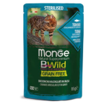Влажный корм для стерилизованных кошек с тунцом 85г Monge Bwild