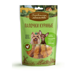 Հավի մսով ձողիկներ փոքր շների համար, 55 գ – Деревенские Лакомства